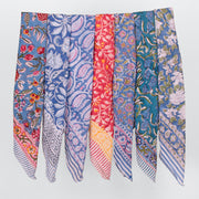 Summer Bandana, Print Bohemian Soft Cotton, Block Printed Head Or Neck Scarf, Unisex Cotton Bandana - 7pcs